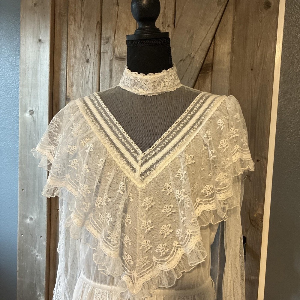 VTG Gunne Sax Romantic Renaissance Bridal Collection Lace Dress Gown Sz 13 - Picture 13 of 17